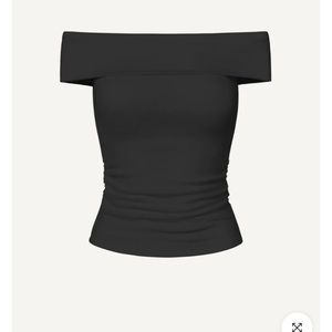 OGL Off-the-Shoulder Black Ribbed Top